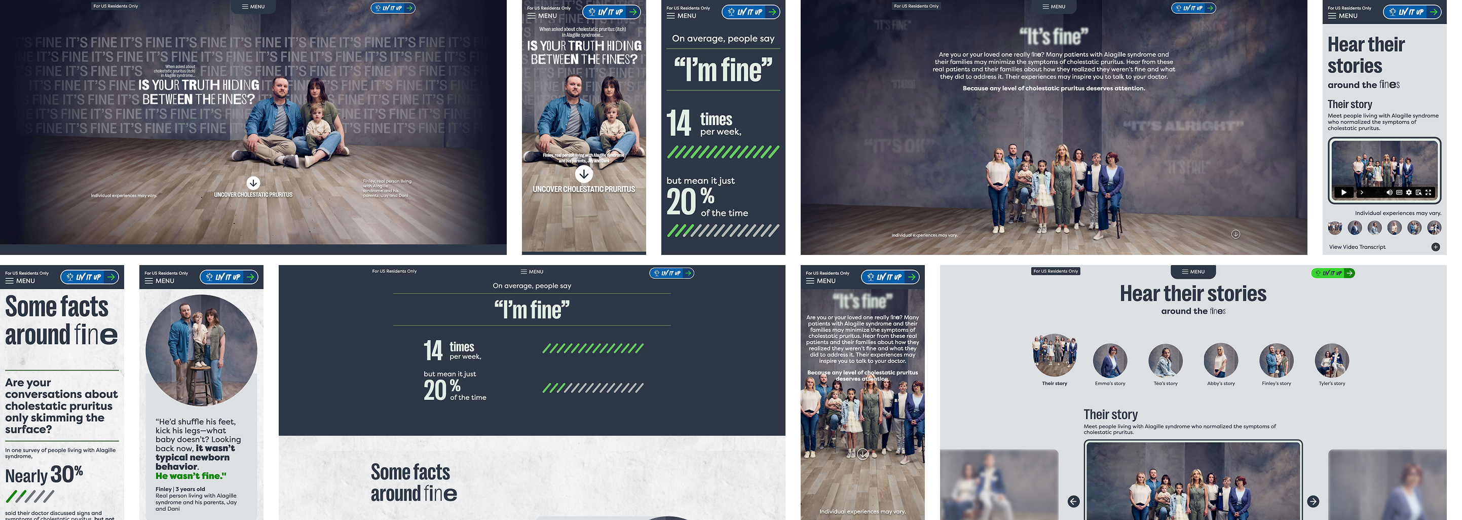 Collage of Between the Fines Website Screens