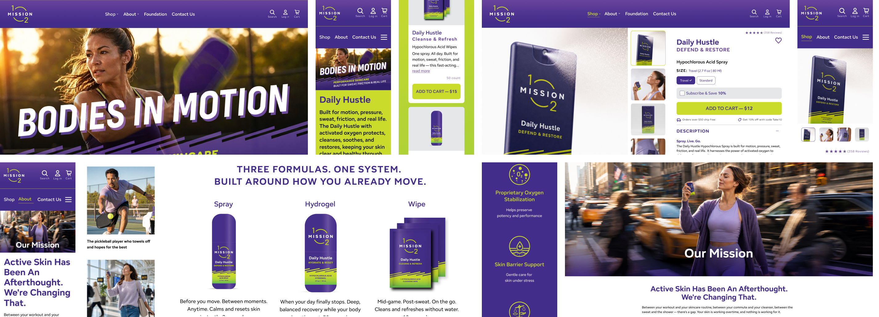 Collage of Mission1o2 Website Screens